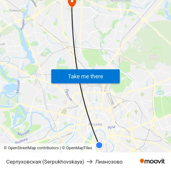 Серпуховская (Serpukhovskaya) to Лианозово map