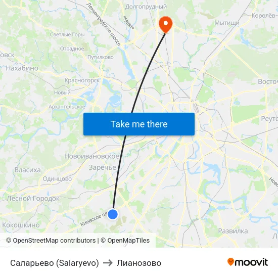 Саларьево (Salaryevo) to Лианозово map