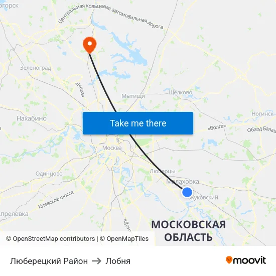 Люберецкий Район to Лобня map