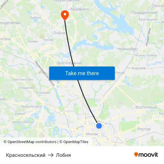 Красносельский to Лобня map