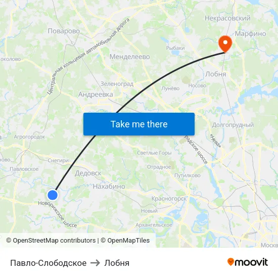 Павло-Слободское to Лобня map