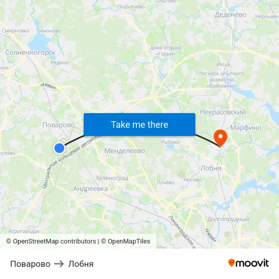 Поварово to Лобня map