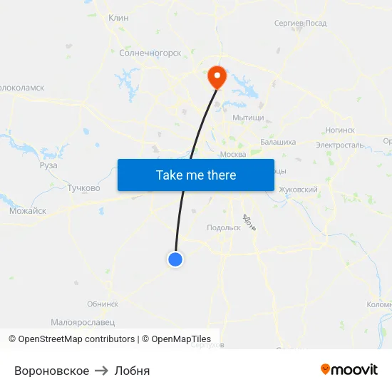 Вороновское to Лобня map
