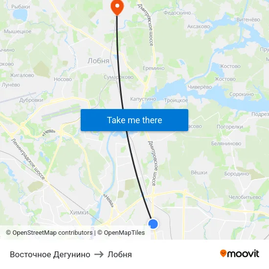 Восточное Дегунино to Лобня map