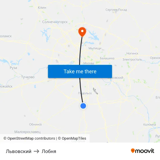 Львовский to Лобня map