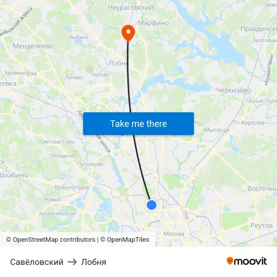 Савёловский to Лобня map