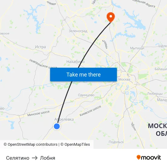 Селятино to Лобня map