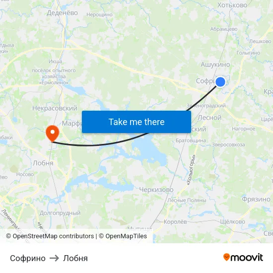 Софрино to Лобня map