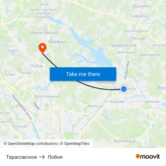 Тарасовское to Лобня map