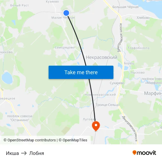 Икша to Лобня map