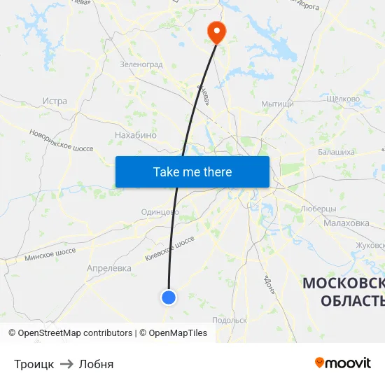 Троицк to Лобня map