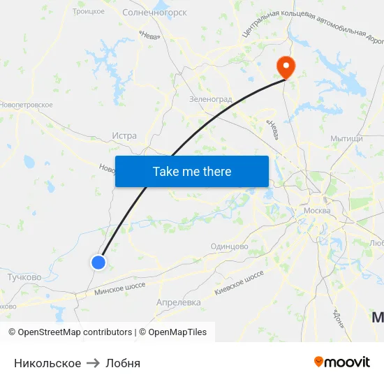 Никольское to Лобня map