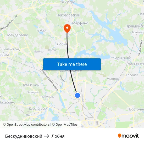 Бескудниковский to Лобня map