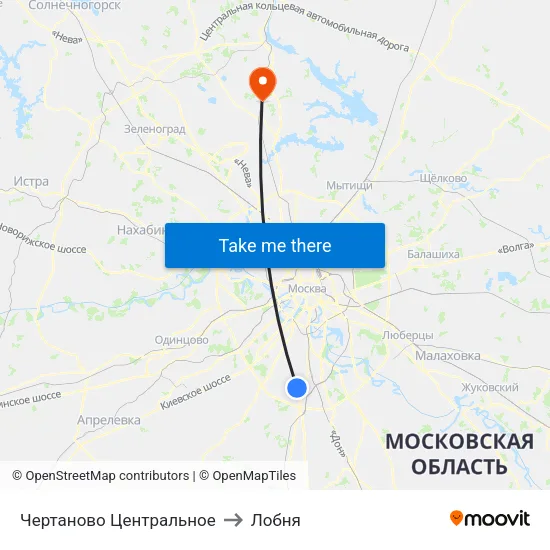Чертаново Центральное to Лобня map