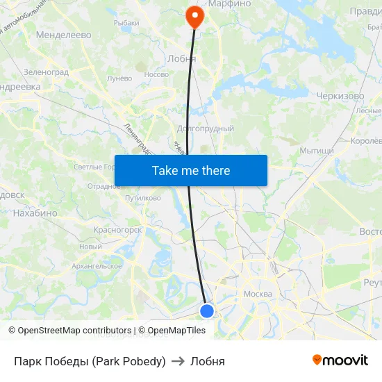 Парк Победы (Park Pobedy) to Лобня map