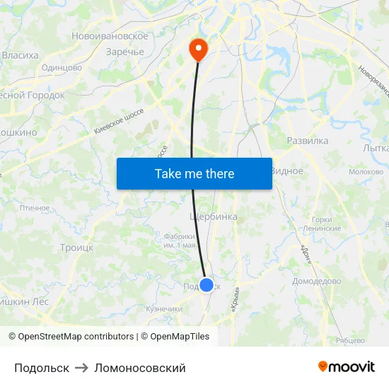 Подольск to Ломоносовский map