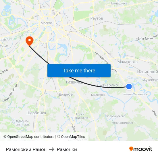 Раменский Район to Раменки map