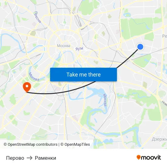 Перово to Раменки map