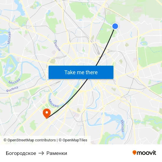 Богородское to Раменки map