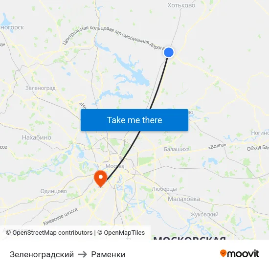 Зеленоградский to Раменки map