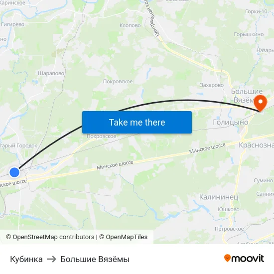 Кубинка to Большие Вязёмы map
