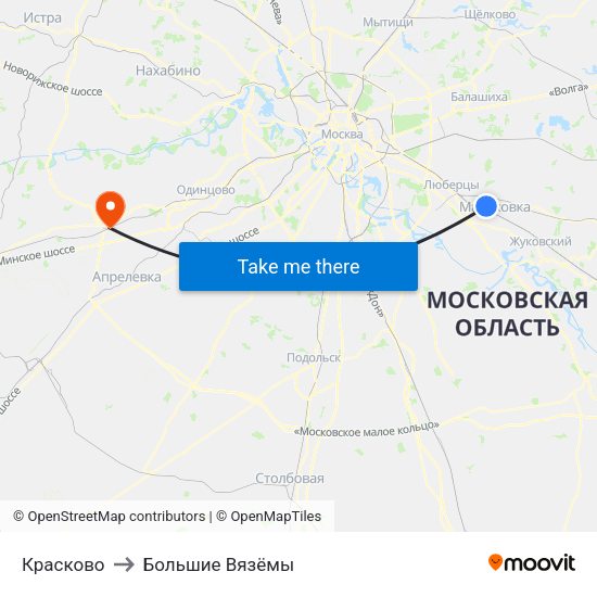 Красково to Большие Вязёмы map