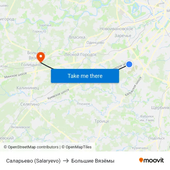 Саларьево (Salaryevo) to Большие Вязёмы map