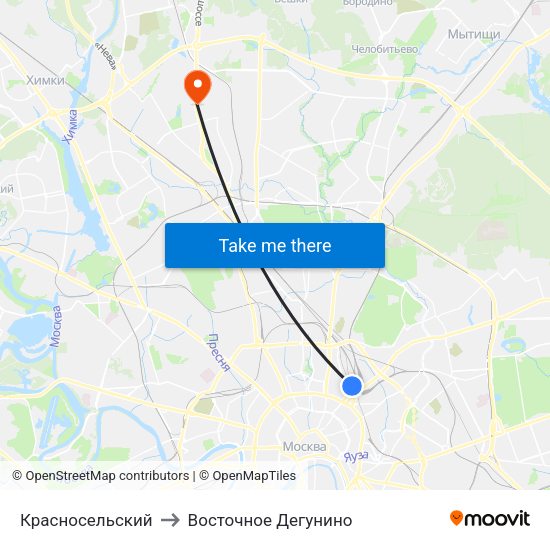 Красносельский to Восточное Дегунино map