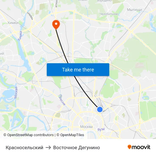 Красносельский to Восточное Дегунино map