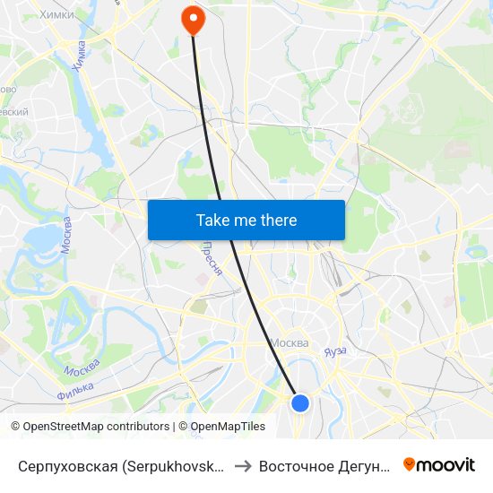 Серпуховская (Serpukhovskaya) to Восточное Дегунино map