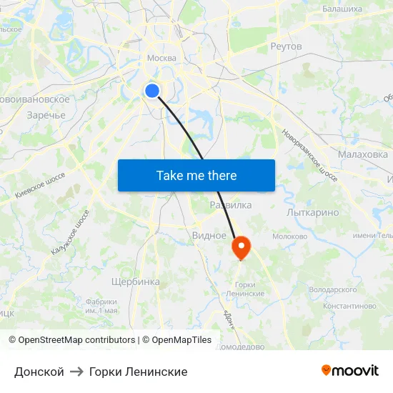 Донской to Горки Ленинские map