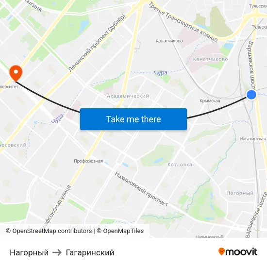 Нагорный to Гагаринский map