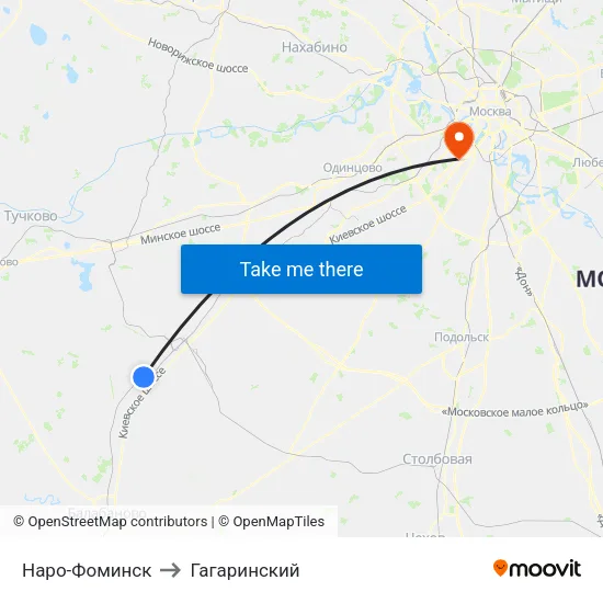 Наро-Фоминск to Гагаринский map