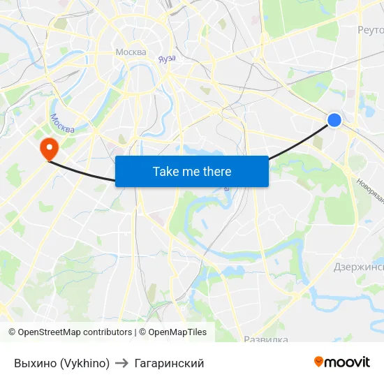 Выхино (Vykhino) to Гагаринский map