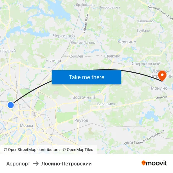 Аэропорт to Лосино-Петровский map