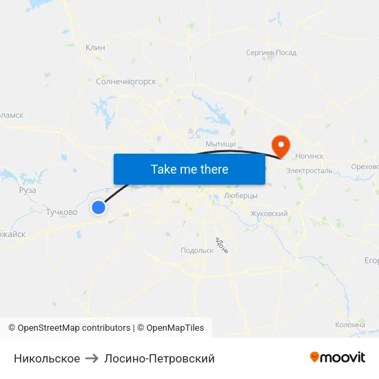 Никольское to Лосино-Петровский map