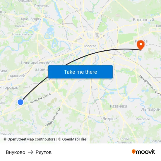Внуково to Реутов map