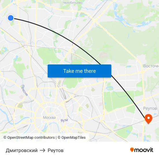 Дмитровский to Реутов map