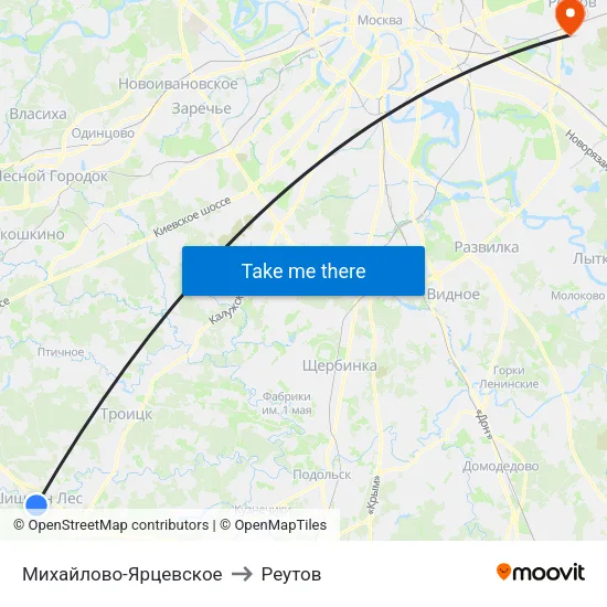 Михайлово-Ярцевское to Реутов map