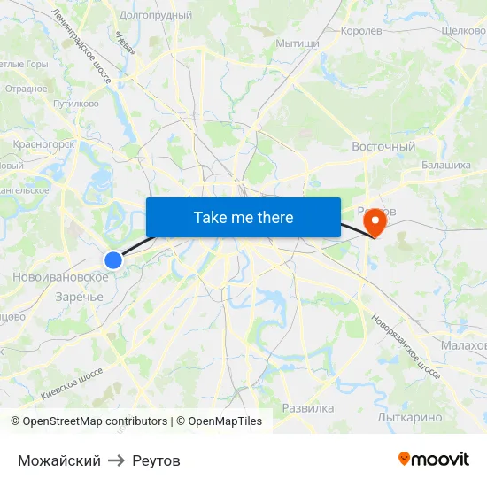 Можайский to Реутов map