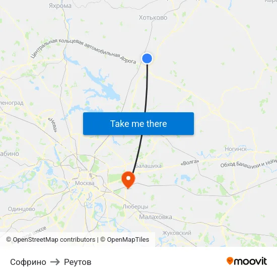 Софрино to Реутов map