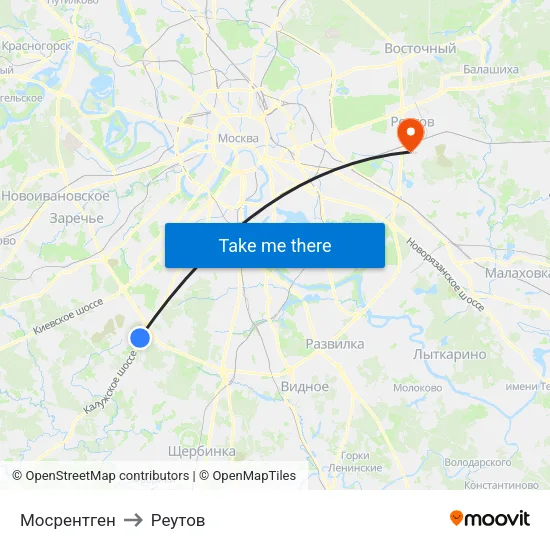 Мосрентген to Реутов map