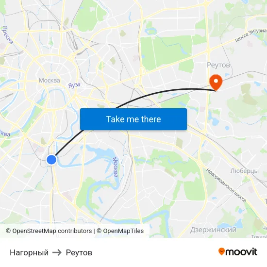 Нагорный to Реутов map