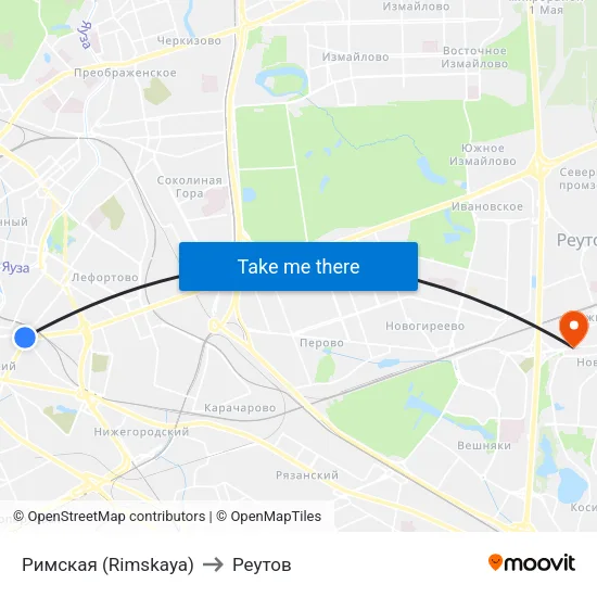 Римская (Rimskaya) to Реутов map