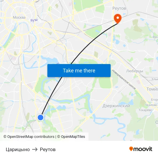 Царицыно to Реутов map