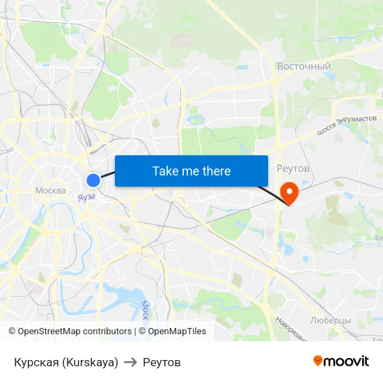 Курская (Kurskaya) to Реутов map