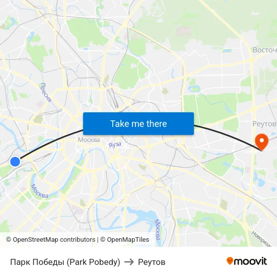 Парк Победы (Park Pobedy) to Реутов map