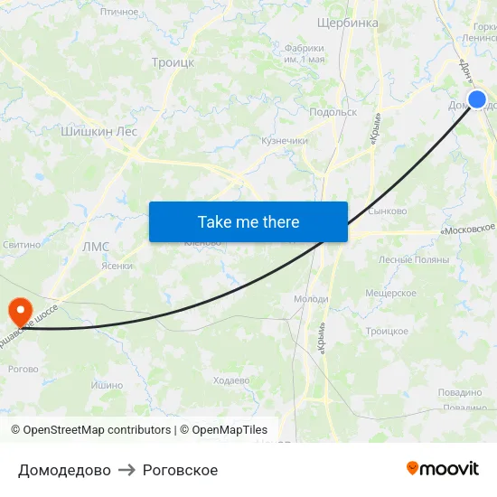 Домодедово to Роговское map