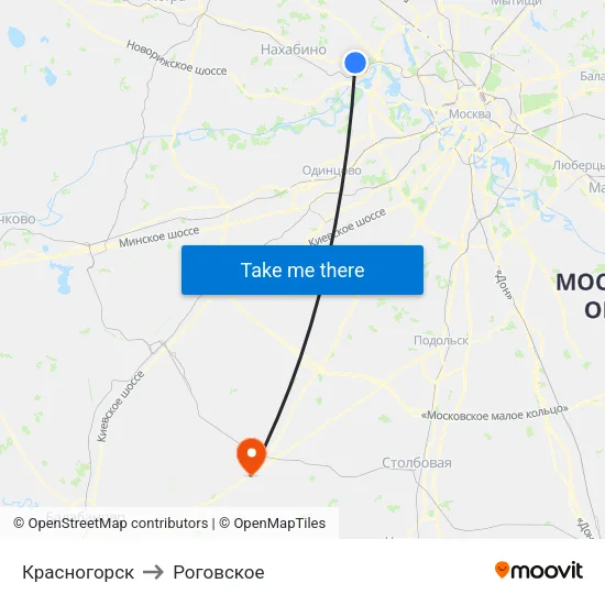 Красногорск to Роговское map