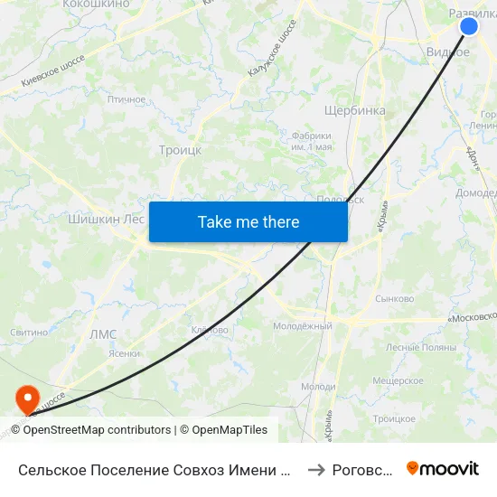 Сельское Поселение Совхоз Имени Ленина to Роговское map